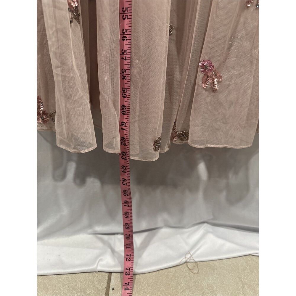 NWT Mac Duggal [ 12 ] 5497 Embellished V Neck 3/4 Sleeve A Line Gown Rose #Q1013 - Picture 9 of 16